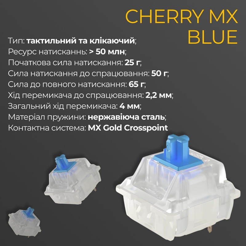 Клавиатура Ducky One 3 Cherry MX Blue RGB UA USB White (DKON2108ST-CUAPXPWWWSC1)