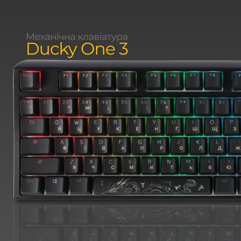 Клавіатура Ducky One 3 Cherry MX Speed Silver RGB UA USB Black (DKON2108ST-PUAPXCLAWSC1)