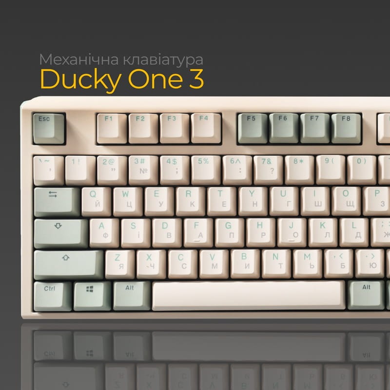 Клавіатура Ducky One 3 Cherry MX Speed Silver UA USB Matcha Cream (DKON2108-PUAPXМAEGGC1)