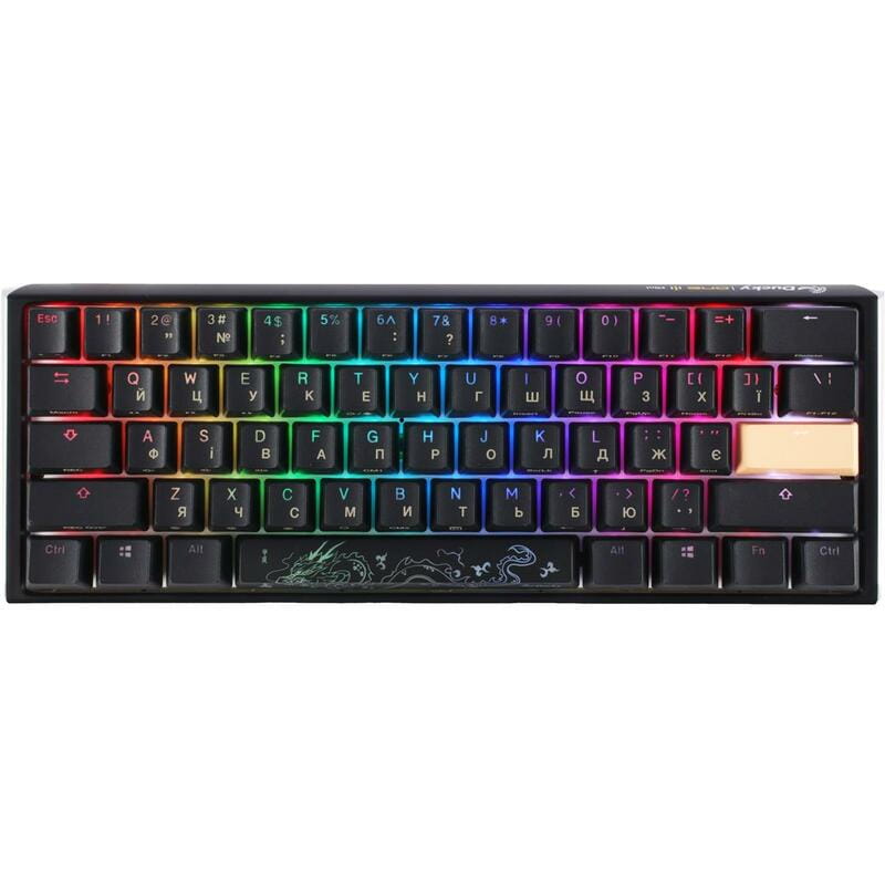 Клавіатура Ducky One 3 Mini Cherry MX Silent Red RGB UA USB Black (DKON2161ST-SUAPXCLAWSC1)