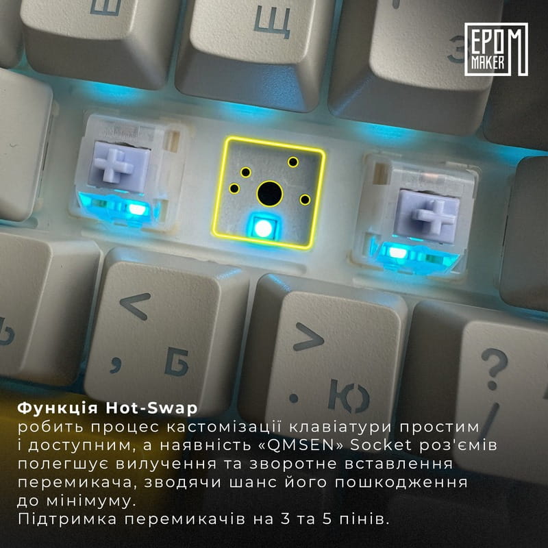 Клавіатура бездротова Epomaker AK820 Pro 75% Gift Switch Hot-Swap (2.4G/BT/USB) LCD Screen RGB UA Black (AK820-PRO-B-G)