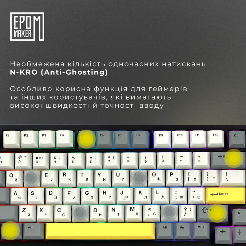 Клавіатура бездротова Epomaker TH80 SE 75% Budgerigar V2 Switch Hot-Swap (2.4G/BT/USB) RGB UA Black (TH80-SE-B-BV2)