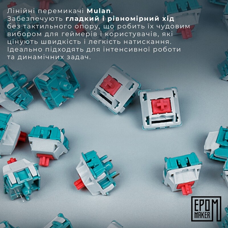 Клавіатура бездротова Epomaker Shadow-X 70% Mulan Switch Hot-Swap (2.4G/BT/USB) LCD Screen RGB UA White (SHX-W-M)