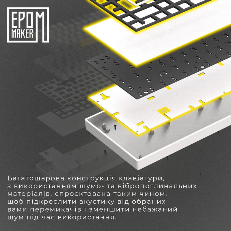 Клавіатура бездротова Epomaker EP84 Plus 75% Wisteria Linear Switch Hot-Swap (2.4G/BT/USB) RGB UA White (EP84-W-WL)