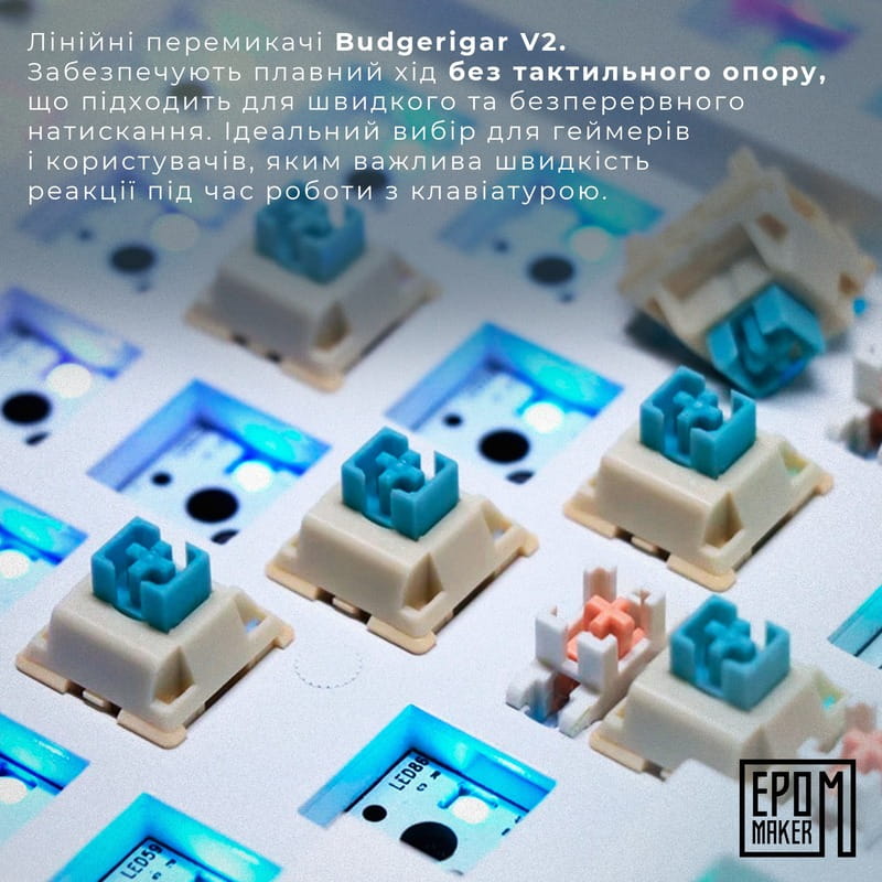 Клавіатура бездротова Epomaker EK68 65% Budgerigar V2 Switch Hot-Swap (2.4G/BT/USB) RGB UA Black (EK68-B-BV2)