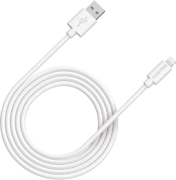 Кабель Canyon MFI-12 USB - Lightning (M/M) 2 м, White (CNS-MFIC12W)