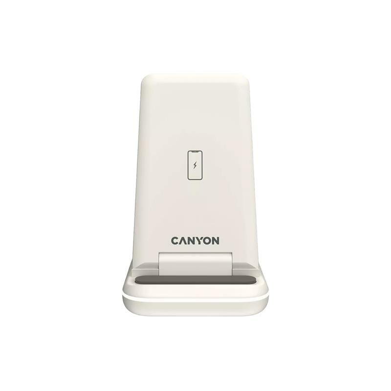 Беспроводное зарядное устройство Canyon WS-304 15W 2in1 Cosmic Latte (CNS-WCS304CL)