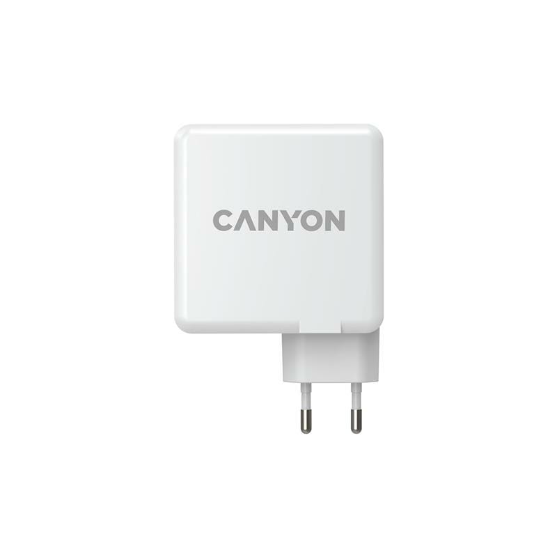 Мережевий зарядний пристрій Canyon H-100 (4USB) GaN PD 100W QC3.0 White (CND-CHA100W01)