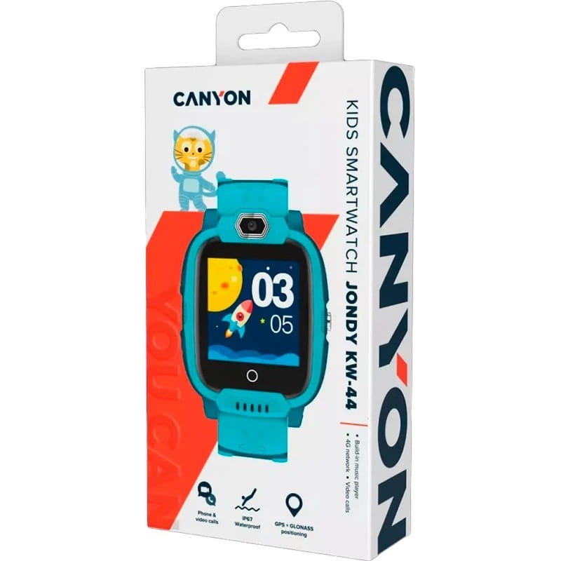 Дитячий смарт-годинник Canyon Jondy KW-44 4G Camera GPS Music Green (CNE-KW44GB)