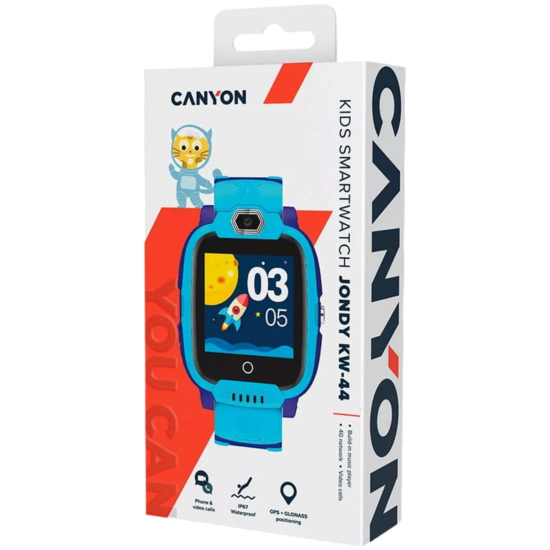 Детские смарт-часы Canyon Jondy KW-44 4G Camera GPS Music Blue (CNE-KW44BL)