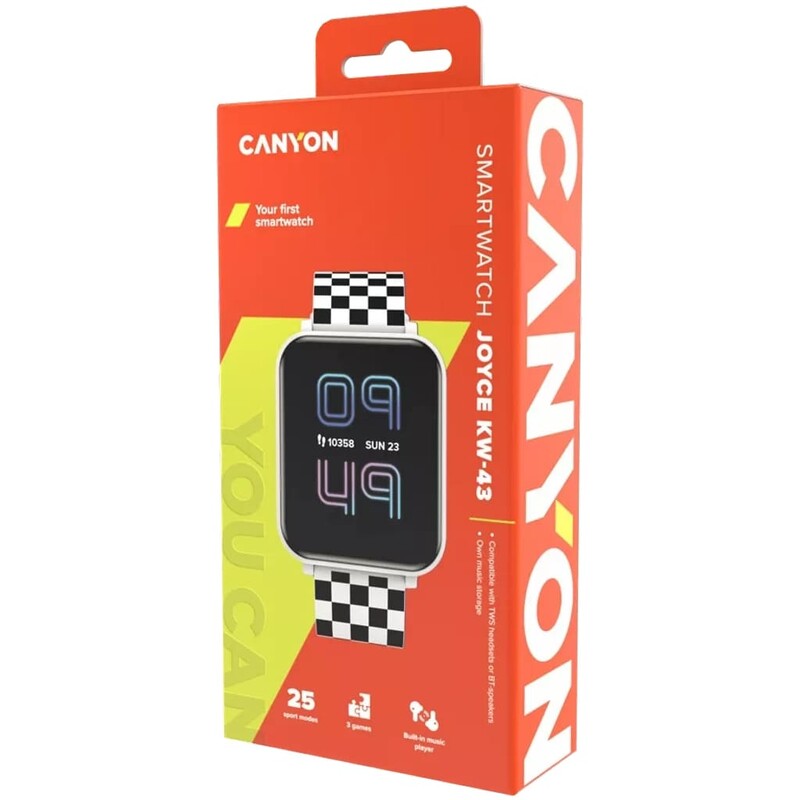 Детские смарт-часы Canyon Joyce KW-43 Dual BT Music White (CNE-KW43WB)