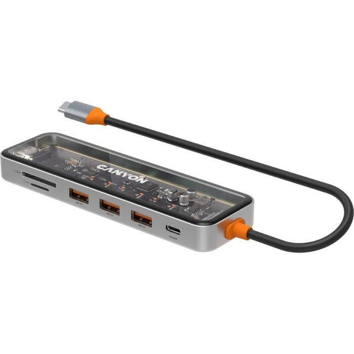 Док-станция Canyon DS-13 7in1 Transparent Space Grey (CNS-TDS13)