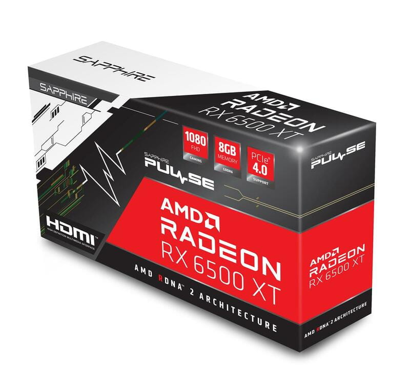 Відеокарта AMD Radeon RX 6500 XT 8GB GDDR6 Pulse Gaming OC Sapphire (11314-08-20G)