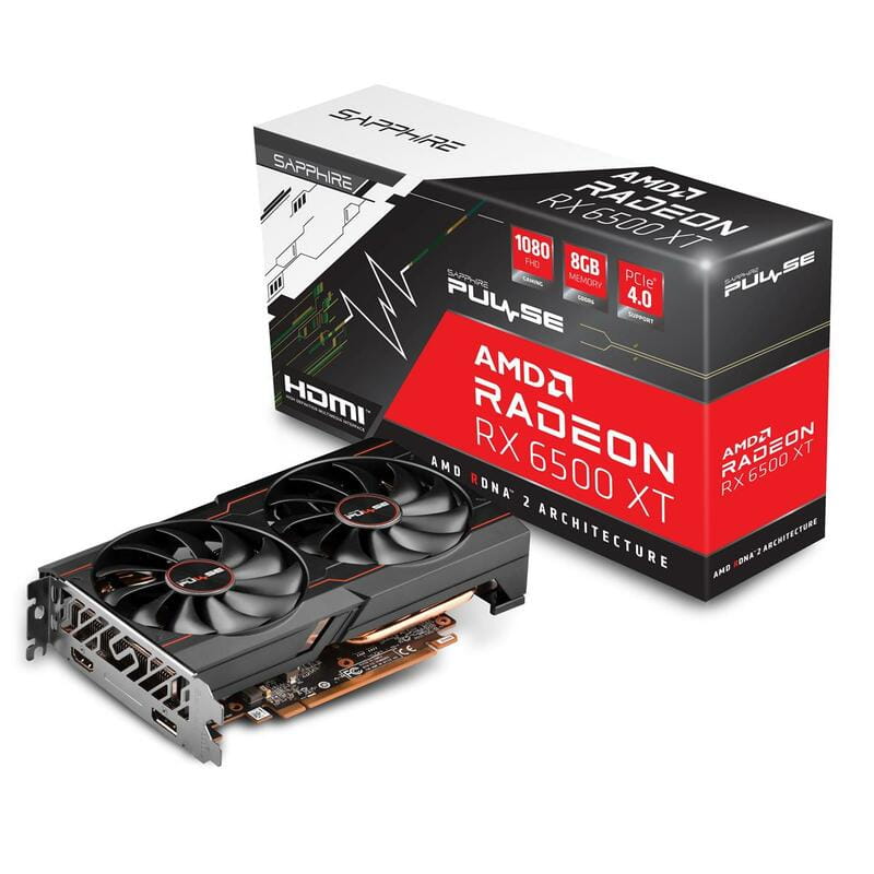 Видеокарта AMD Radeon RX 6500 XT 8GB GDDR6 Pulse Gaming OC Sapphire (11314-08-20G)