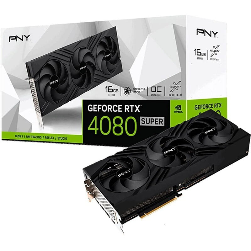 Відеокарта GF RTX 4080 Super 16GB GDDR6X Verto OC Triple Fan DLSS 3 PNY (VCG4080S16TFXPB1-O)