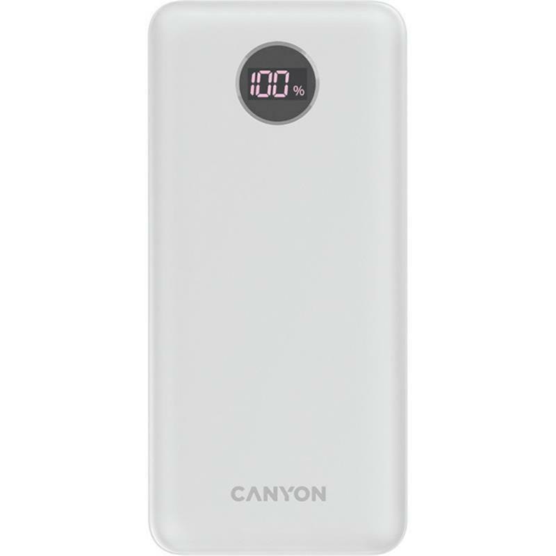 Універсальна мобільна батарея Canyon PB-2002 LED 20000mAh White (CNE-CPB2002W)