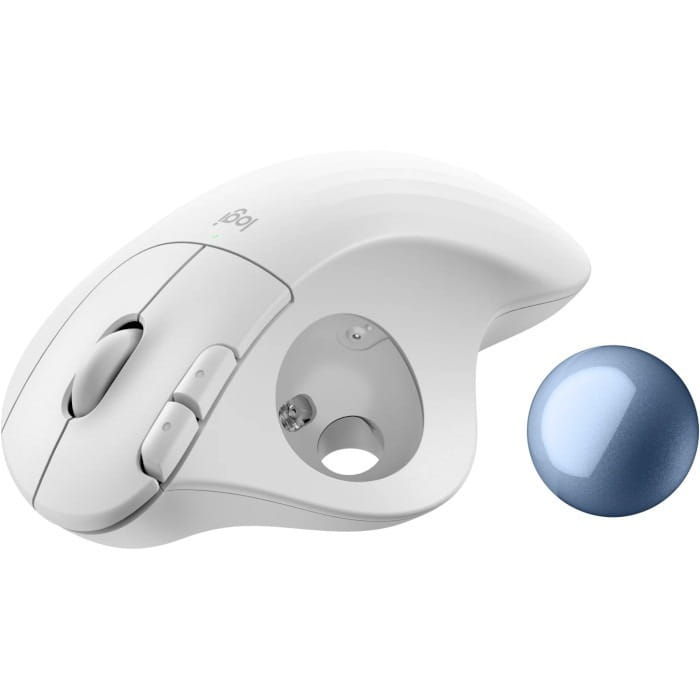 Мышь беспроводная Logitech Ergo M575S Off-White + Blue Ball (910-007030)