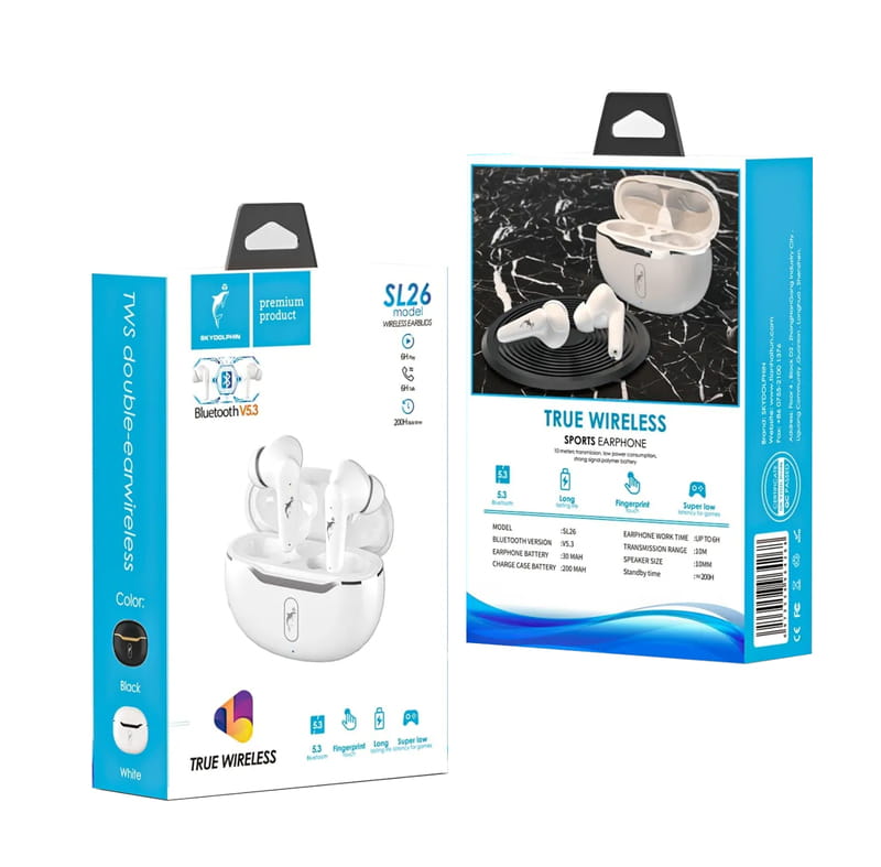 Bluetooth-гарнитура SkyDolphin TWS SL26 White (SDBTE-000189)