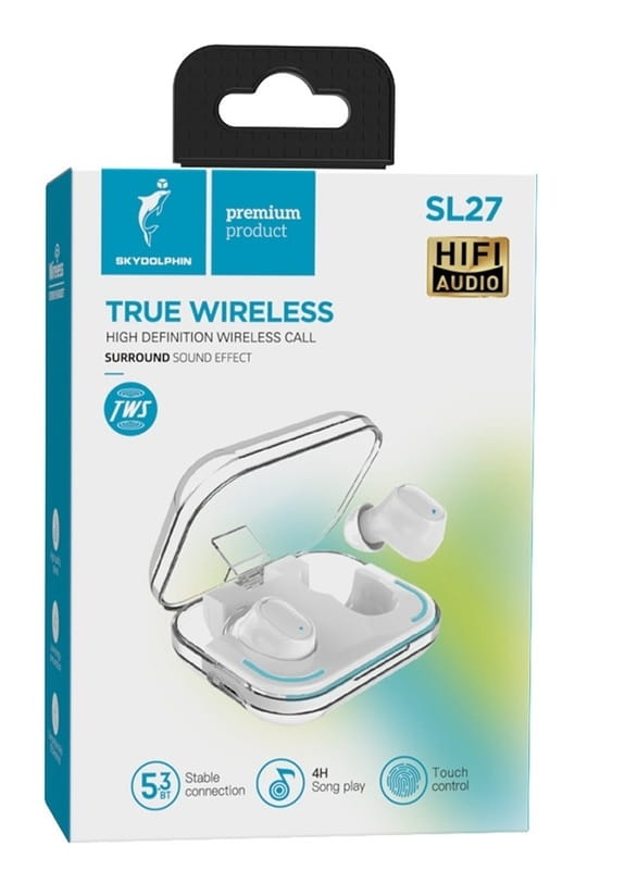 Bluetooth-гарнітура SkyDolphin TWS SL27 White (SDBTE-000191)