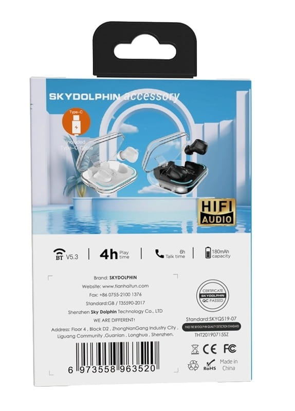 Bluetooth-гарнитура SkyDolphin TWS SL27 White (SDBTE-000191)