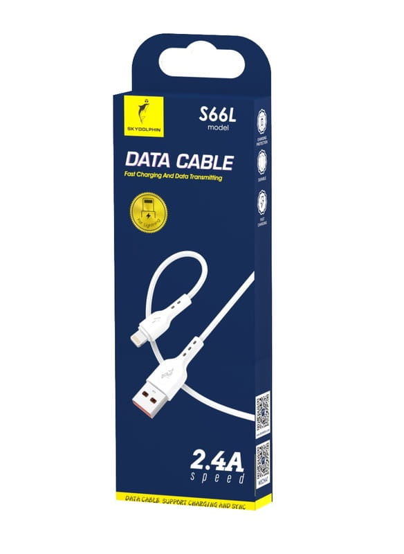 Кабель SkyDolphin S66L USB - Lightning (M/M), 1 м, White (SDUSB-000647)