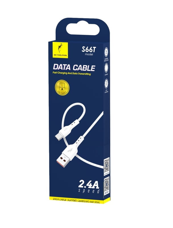 Кабель SkyDolphin S66T USB - USB Type-C (M/M), 1 м, White (SDUSB-000649)