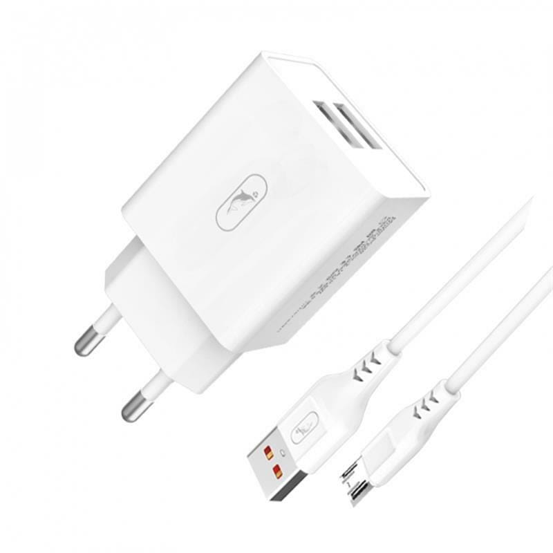 Зарядное устройство SkyDolphin SC30V (2USB, 2.1A) White (SDMZP-000114) + кабель microUSB