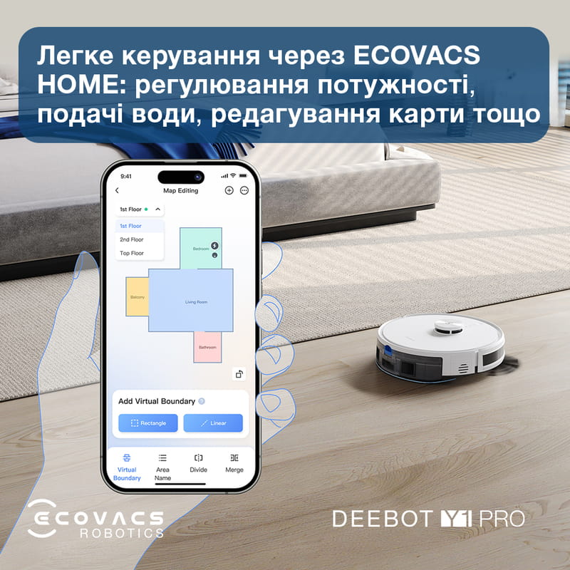Робот-пилосос Ecovacs Deebot Ozmo Y1 Pro White (DLX34 White)