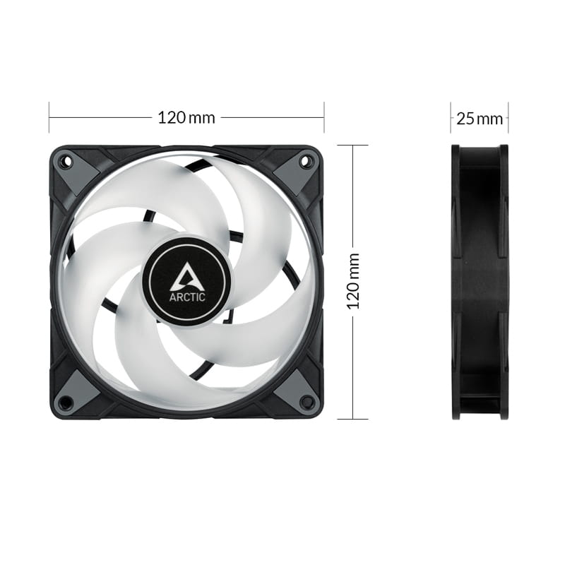 Вентилятор Arctic P12 PWM PST RGB Black - 3 Pack with controller (ACFAN00229A)