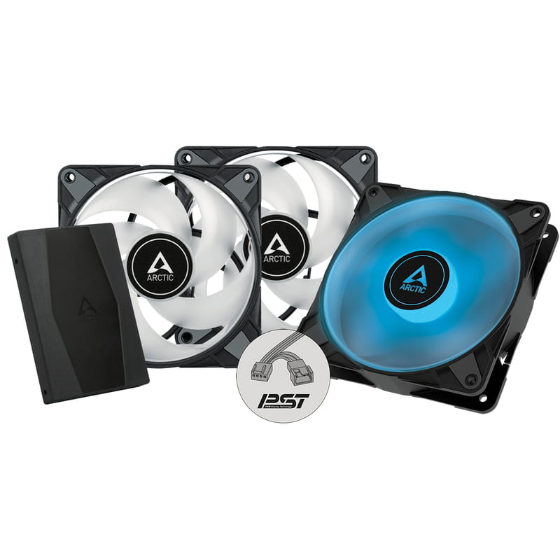 Вентилятор Arctic P12 PWM PST RGB Black - 3 Pack with controller (ACFAN00229A)