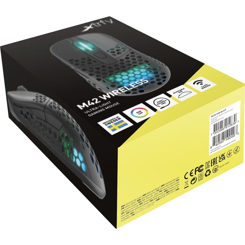 Мышь беспроводная Xtrfy M42 Wireless RGB Black (M42W-RGB-BLACK)