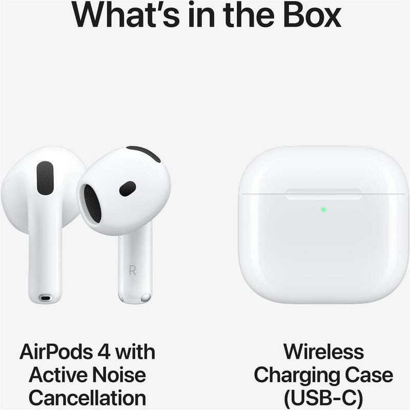 Bluetooth-гарнiтура Apple AirPods 4 with Active Noise Cancellation White (MXP93ZE/A)