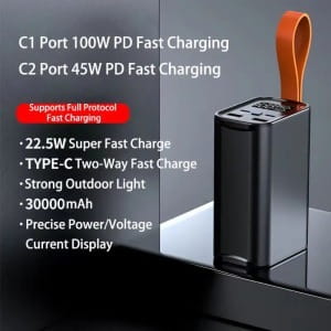 Універсальна мобільна батарея Atria 100W 60000mAh Black (WPD-101)