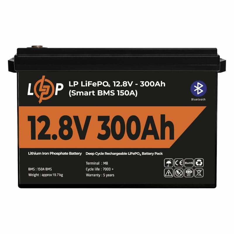 Аккумуляторная батарея LogicPower 12.8V 300 AH (3840Wh) с BT (Smart BMS 200A) LiFePO4