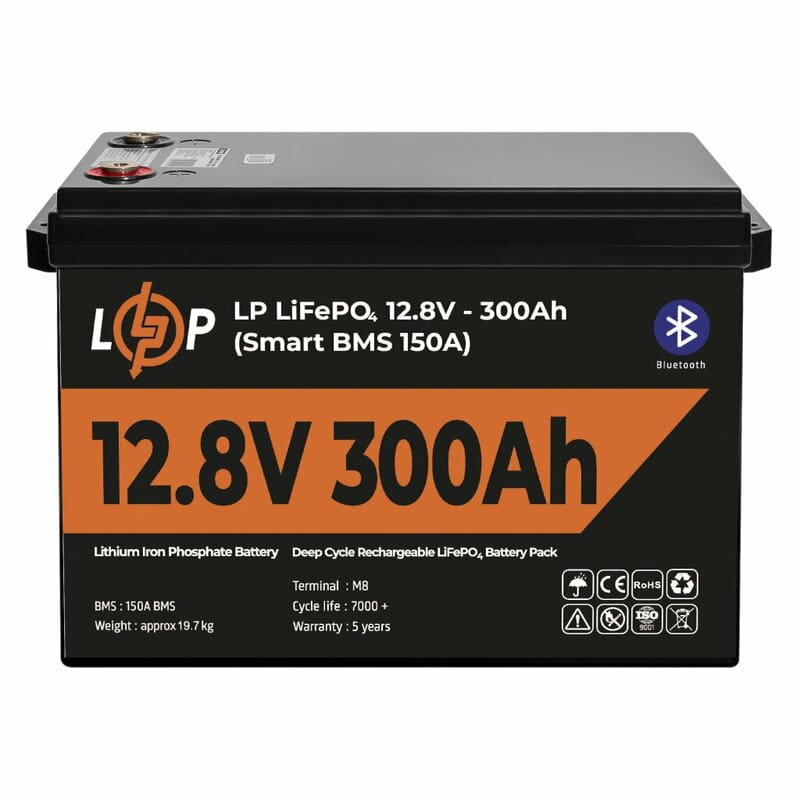 Аккумуляторная батарея LogicPower 12.8V 300 AH (3840Wh) с BT (Smart BMS 200A) LiFePO4