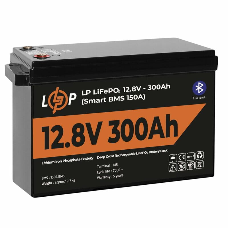 Акумуляторна батарея LogicPower 12.8V 300 AH (3840Wh) с BT (Smart BMS 200A) LiFePO4