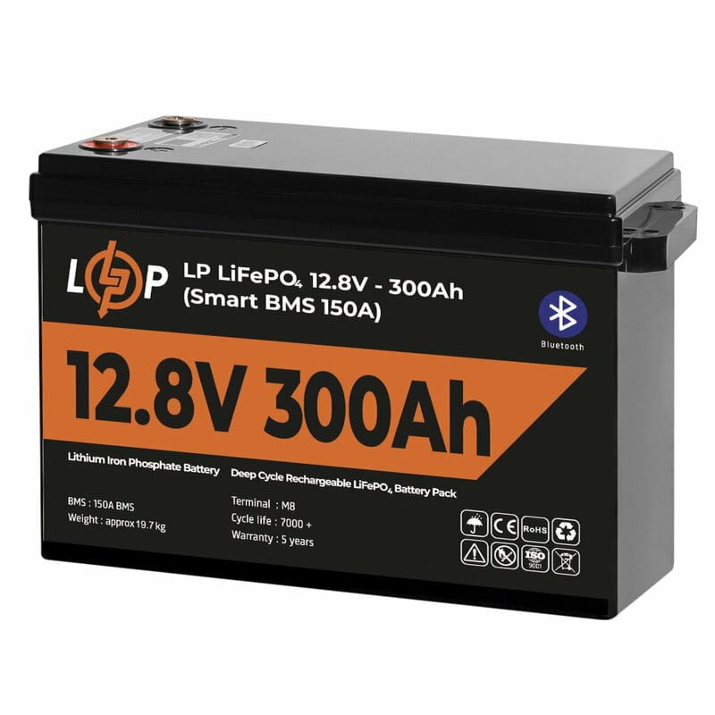 Акумуляторна батарея LogicPower 12.8V 300 AH (3840Wh) с BT (Smart BMS 200A) LiFePO4