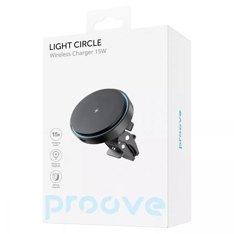 Бездротовий зарядний пристрій Proove Light Circle 15W Black (WHLC15010001)