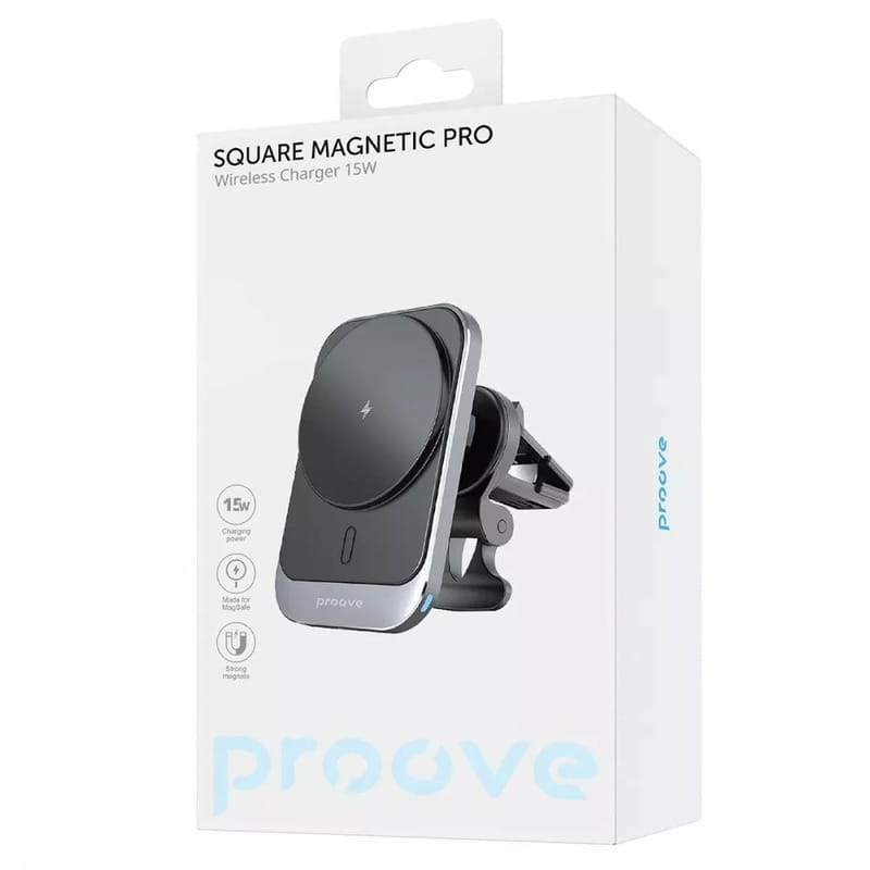 Бездротовий зарядний пристрій Proove Square Magnetic Pro 15W Metallic Gray (WHSP15010004)