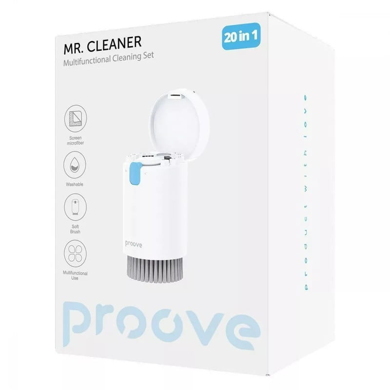 Багатофункціональний набір Proove Mr. Cleaner 20in1 для чищення електроніки та гаджетів White (MCS00002002)