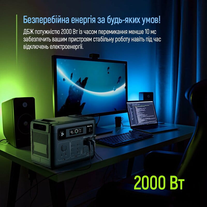 Зарядна станція ColorWay 2400W 2048Wh LiFePO4 (CW-PR-2K2W-01)