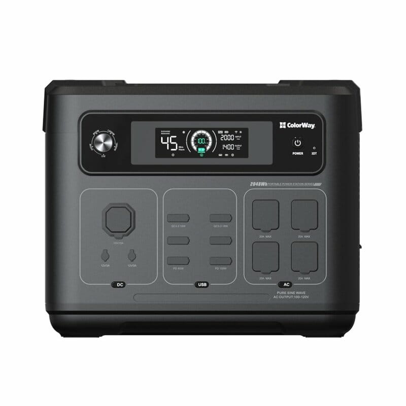 Зарядна станція ColorWay 2400W 2048Wh LiFePO4 (CW-PR-2K2W-01)