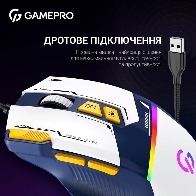 Миша GamePro GM300BL Blue-White