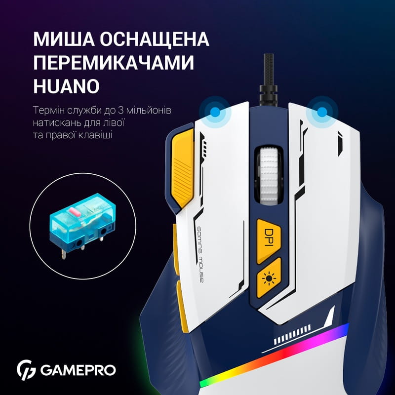 Миша GamePro GM300BL Blue-White