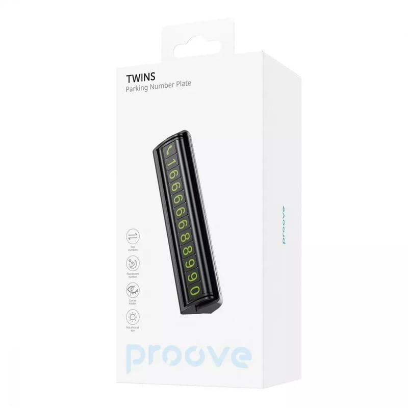 Карта парковки Proove Twins Parking Number Plate Black (AATP00000001)