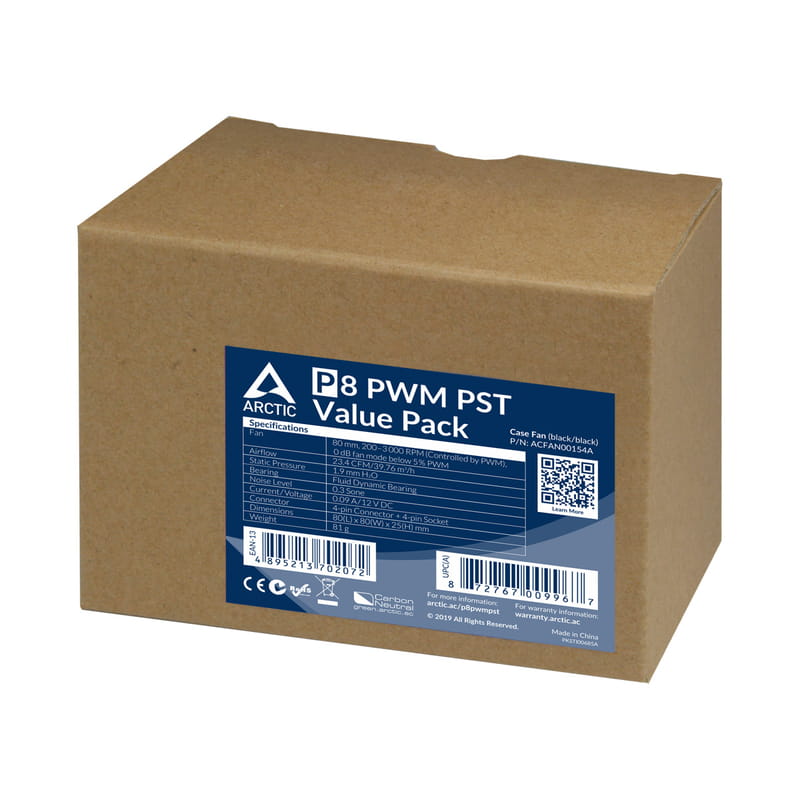 Вентилятор Arctic P8 PWM PST Black - 5 Pack (ACFAN00154A)
