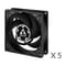 Фото - Вентилятор Arctic P8 PWM PST Black - 5 Pack (ACFAN00154A) | click.ua