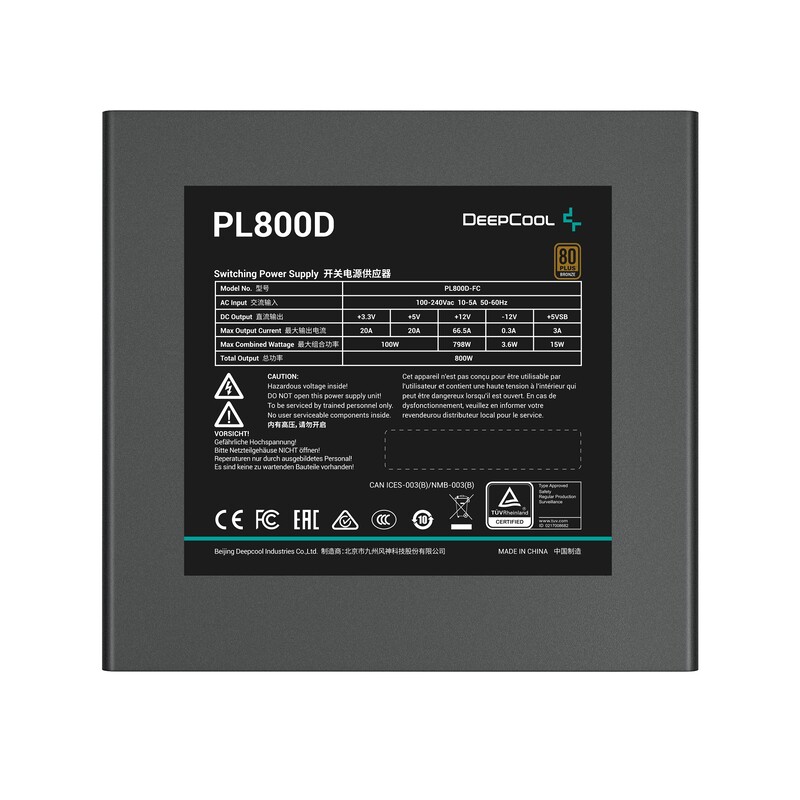 Блок питания DeepCool PL800D 800W (R-PL800D-FC0B-EU-V2)