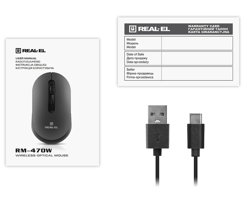 Мышь беспроводная REAL-EL RM-470W Dark Gray