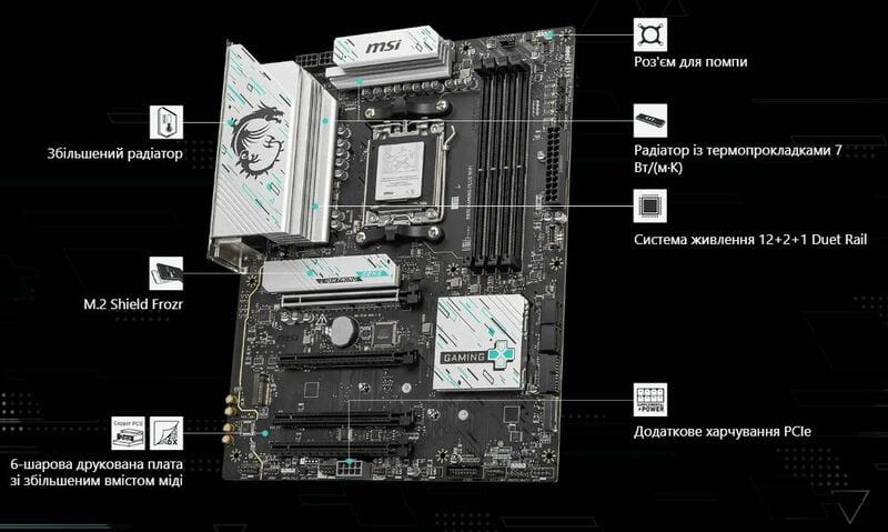 Материнская плата MSI B850 Gaming Plus WiFi Socket AM5